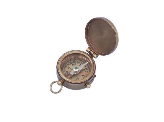 Antique Brass Magellan Compass 2in.