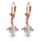 3.2 Carat 14K Solid Rose Gold Aquamarine Simplicity Earrings