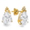 1.35 CT WHITE TOPAZ AND ACCENT DIAMOND 10KT SOLID YELLOW GOLD EARRING