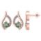 Certified .51 CTW Genuine Green Amethyst And Diamond (G-H/SI1-SI2) 14K Rose Gold Stud Earring