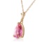 1.5 Carat 14K Solid Gold Chanting Love Pink Topaz Necklace