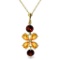 3.15 Carat 14K Solid Gold Necklace Citrine Garneters