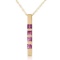 0.35 Carat 14K Solid Gold Necklace Bar Natural Purple Amethyst