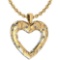 Certified 0.24 Ctw Diamond VS/SI1 Heart Shape Necklace For 14K Yellow & White Gold Necklace