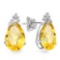 1.15 CT CITRINE AND ACCENT DIAMOND 10KT SOLID WHITE GOLD EARRING