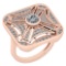 Certified 1.12 Ctw Diamond SI1/SI2 18K Rose Gold Ring Made In USA