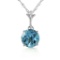 1.15 Carat 14K Solid White Gold Think Again Blue Topaz Necklace
