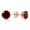 3.1 CTW 14K Solid Rose Gold Anna Garnet Stud Earrings
