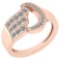 Certified 0.56 Ctw Diamond VS/SI1 18K Rose Gold Ring Made In USA