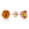 3.1 Carat 14K Solid Rose Gold Anna Citrine Stud Earrings