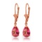 2.85 Carat 14K Solid Rose Gold Glamour Pink Topaz Earrings