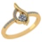 Certified .30 CTW Round Genuine Diamond (G-H/SI1-SI2) 14K Yellow Gold Ring