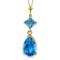 2 Carat 14K Solid Gold To Love Again Blue Topaz Necklace