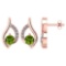 Certified .51 CTW Genuine Peridot And Diamond (G-H/SI1-SI2) 14K Rose Gold Stud Earring