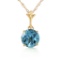 1.15 Carat 14K Solid Gold Life Is Here Blue Topaz Necklace