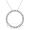 0.52 CTW 14K Solid White Gold Diamond Circle Of Love Necklace