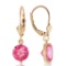 3.1 CTW 14K Solid Gold Girltalk Pink Topaz Earrings