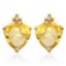1.4 CARAT CITRINE 10K SOLID YELLOW GOLD TRILLION SHAPE EARRING WITH 0.03 CTW DIAMOND