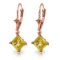 3.2 Carat 14K Solid Rose Gold Citrine Simplicity Earrings
