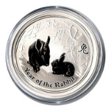 2011 Australia 2 oz Silver Lunar Rabbit