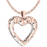 Certified 0.24 Ctw Diamond VS/SI1 Heart Shape Necklace For 14K Rose& White Gold Necklace