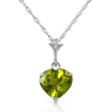 1.15 Carat 14K Solid White Gold Warmer Climate Peridot Necklace