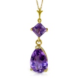 2 CTW 14K Solid Gold Only One Amethyst Necklace