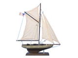 Wooden Rustic Columbia Model Sailboat Decoration 16in.