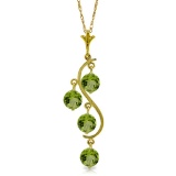 2.25 Carat 14K Solid Gold Tables Turned Peridot Necklace