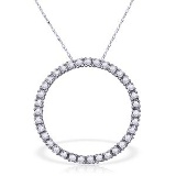 0.52 CTW 14K Solid White Gold Diamond Circle Of Love Necklace