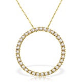 0.52 Carat 14K Solid Gold Diamond Circle Of Love Necklace