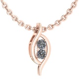 Certified 0.50 Ctw Diamond VS/SI1 Necklace For 14K Rose Gold