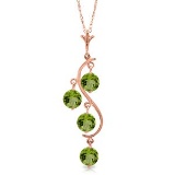 2.25 Carat 14K Solid Rose Gold Grape Peridot Necklace