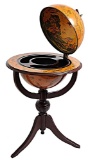 Globe bar 45cm 3 legged pedestal stand red