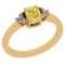 0.81 Ct GIA Certified Natural Fancy Yellow Diamond And White Diamond 18K Yellow Gold Anniversary Rin