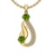 1.23 Ctw VS/SI1 Peridot And Diamond 10K Yellow Gold Vintage Pendant