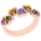 0.70 Ctw SI2/I1 Multi Sapphire ,Tanzanite Style Prong Set 14K Rose Gold Eternity Band Ring