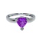 14k Amethyst Trillion Ring with Diamonds 1.77 CTW