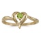 10k Yellow Gold Round Peridot Heart Ring 0.09 CTW