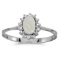 14k White Gold Oval Opal And Diamond Ring 0.21 CTW