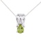 14k White Gold Peridot and Diamond Pear Shaped Pendant 0.71 CTW