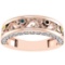 0.49 Ctw I2/I3 Treated Fancy yellow,Blue,Black, And White Diamond 14K Rose Gold Filigree Style Band