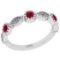 0.40 Ctw I2/I3 Ruby And Diamond 14k White Gold Vintage Style Band Ring