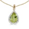 14k Yellow Gold Pear Peridot Pendant