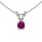 14k White Gold Round Ruby Pendant 0.12 CTW