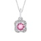 14k White Gold Ruby and Diamond Pendant 0.2 CTW