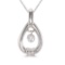 14K White Gold Dashing Diamonds Pendant