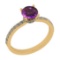 1.71 Ctw I2/I3 Amethyst And Diamond 14K Yellow Gold Victorian Style Hidden Halo Ring