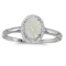 10k White Gold Oval Opal And Diamond Ring 0.27 CTW