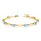 14K Yellow Gold Oval Aquamarine and Diamond Bracelet 2.93 CTW